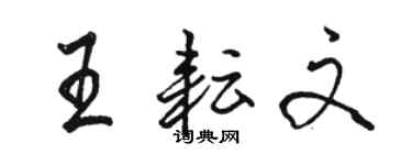 駱恆光王耘文行書個性簽名怎么寫