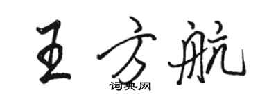 駱恆光王方航行書個性簽名怎么寫