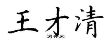 丁謙王才清楷書個性簽名怎么寫