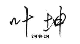 駱恆光葉坤行書個性簽名怎么寫