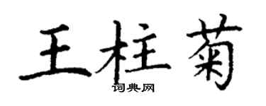 丁謙王柱菊楷書個性簽名怎么寫