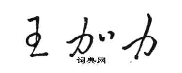 駱恆光王加力草書個性簽名怎么寫