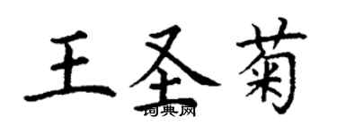 丁謙王聖菊楷書個性簽名怎么寫