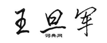 駱恆光王旦軍行書個性簽名怎么寫