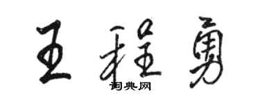 駱恆光王程勇行書個性簽名怎么寫