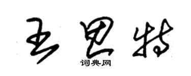 朱錫榮王思特草書個性簽名怎么寫