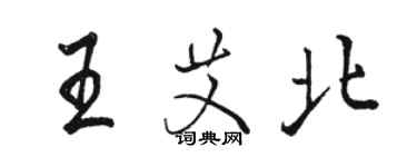 駱恆光王艾北行書個性簽名怎么寫