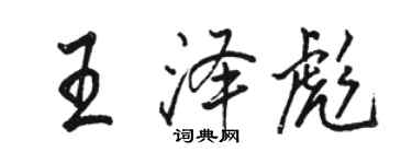 駱恆光王澤彪行書個性簽名怎么寫