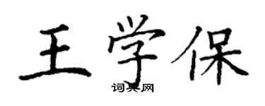 丁謙王學保楷書個性簽名怎么寫