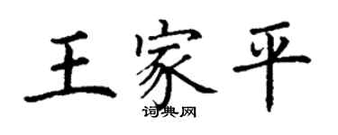 丁謙王家平楷書個性簽名怎么寫