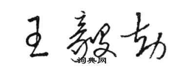 駱恆光王毅劫草書個性簽名怎么寫