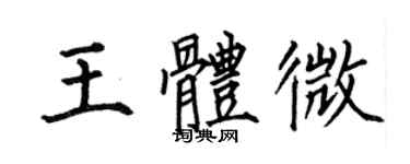 何伯昌王體微楷書個性簽名怎么寫
