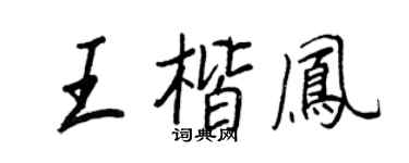 王正良王楷鳳行書個性簽名怎么寫