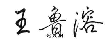 駱恆光王魯溶行書個性簽名怎么寫