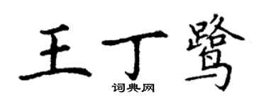 丁謙王丁鷺楷書個性簽名怎么寫