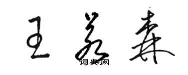 駱恆光王若森草書個性簽名怎么寫