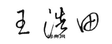 駱恆光王浩田草書個性簽名怎么寫