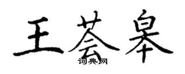 丁謙王薈皋楷書個性簽名怎么寫