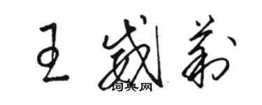 駱恆光王威莉草書個性簽名怎么寫