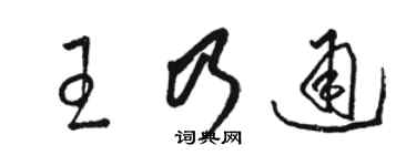 駱恆光王乃通草書個性簽名怎么寫