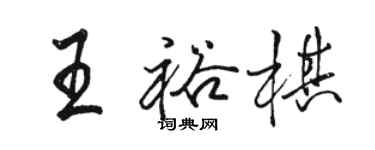 駱恆光王裕棋行書個性簽名怎么寫