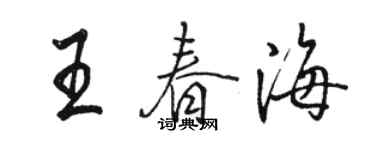 駱恆光王春海行書個性簽名怎么寫