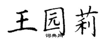 丁謙王園莉楷書個性簽名怎么寫