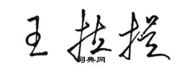 駱恆光王拉提草書個性簽名怎么寫