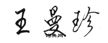 駱恆光王曼珍行書個性簽名怎么寫