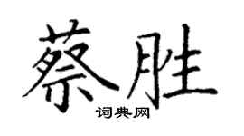 丁謙蔡勝楷書個性簽名怎么寫