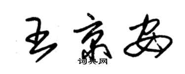 朱錫榮王京安草書個性簽名怎么寫