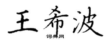 丁謙王希波楷書個性簽名怎么寫