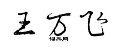 曾慶福王萬飛行書個性簽名怎么寫