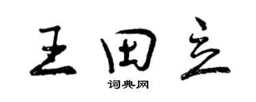 曾慶福王田立行書個性簽名怎么寫