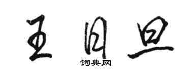 駱恆光王日旦行書個性簽名怎么寫