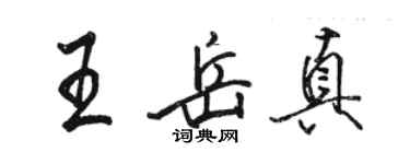 駱恆光王岳真行書個性簽名怎么寫