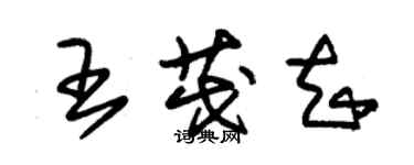 朱錫榮王茂知草書個性簽名怎么寫