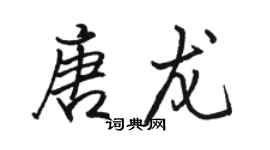 駱恆光唐龍行書個性簽名怎么寫