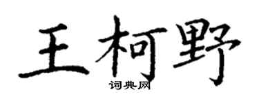丁謙王柯野楷書個性簽名怎么寫