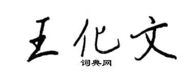 王正良王化文行書個性簽名怎么寫