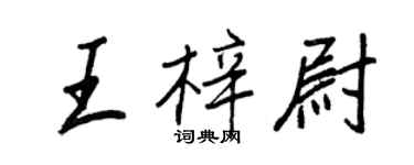 王正良王梓尉行書個性簽名怎么寫