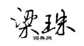 曾慶福梁珠行書個性簽名怎么寫