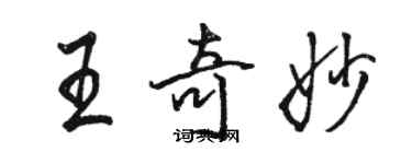 駱恆光王奇妙行書個性簽名怎么寫