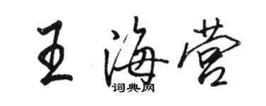 駱恆光王海營行書個性簽名怎么寫