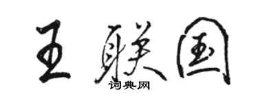 駱恆光王聯國行書個性簽名怎么寫