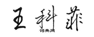 駱恆光王科菲行書個性簽名怎么寫