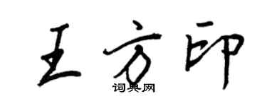 王正良王方印行書個性簽名怎么寫