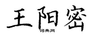 丁謙王陽密楷書個性簽名怎么寫