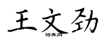 丁謙王文勁楷書個性簽名怎么寫