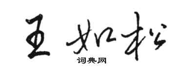 駱恆光王如松行書個性簽名怎么寫